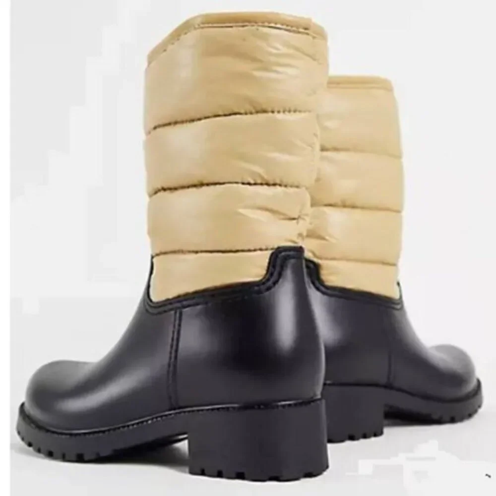 Truffle Women's Chunky Puffer Winter Boots Faux Leather Winter Quilted Size7 $89